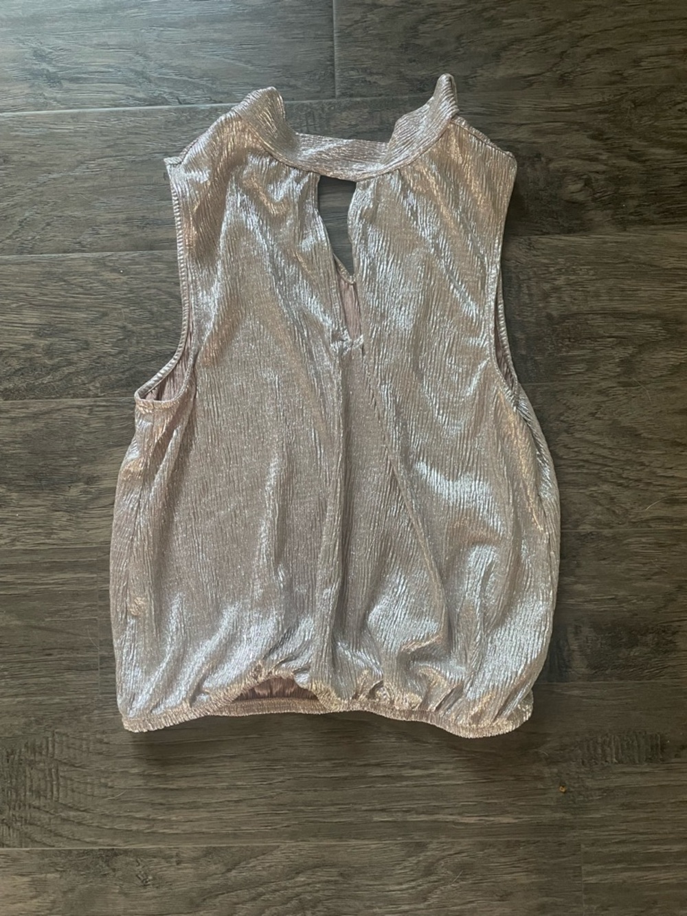 Shimmer Gold Party Cutout Tank Top Size Small